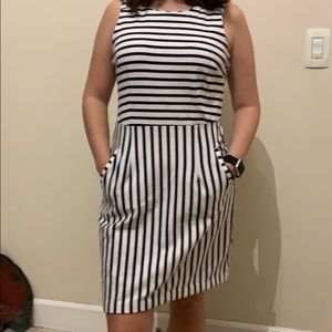 Navy Blue and White Stripe Dress